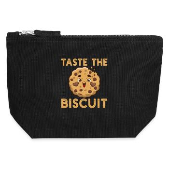 Taste the Biscuit - Canvas Zip Pouch 12 x 13 cm - black - Front