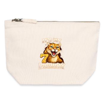 Its My 7 Birthday Wilder Wildkatze Geburtstag - Canvas Zip Pouch 12 x 13 cm - nature - Front