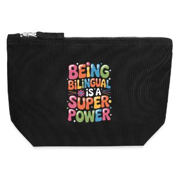 Foreign Language Sayings Funny Foreign Language Gift - Canvas Zip Pouch 12 x 13 cm - black - Front