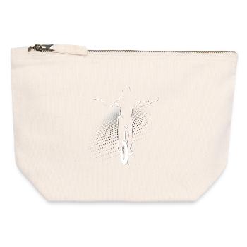 Unicycle | Descendance freestyle en monocycle - Pochette zippée en toile 12 x 13 cm - blanc naturel - Devant