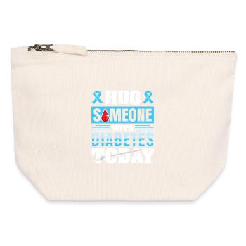Diabète de type 1 - Pochette zippée en toile 12 x 13 cm - blanc naturel - Devant