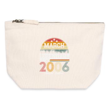 Legends were born in March 2006 - Canvas Zip Pouch 12 x 13 cm - nature - Front