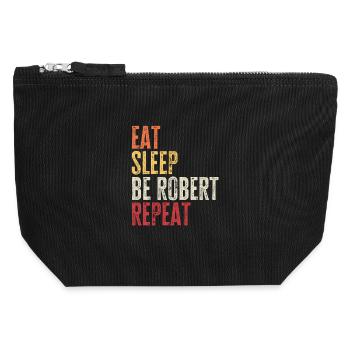 Eat Sleep Be Robert Repeat Retro Name - Canvas Zip Pouch 12 x 13 cm - black - Front