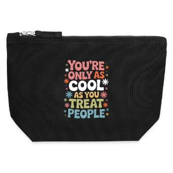 Dire Déclaration Respect Cadeau de gentillesse - Pochette zippée en toile 12 x 13 cm - noir - Devant