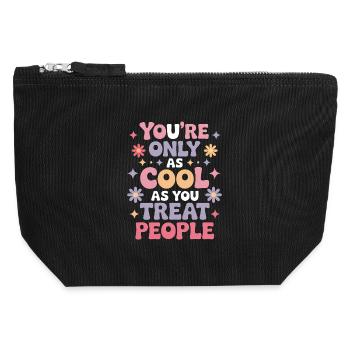 Dire Déclaration Respect Cadeau de gentillesse - Pochette zippée en toile 12 x 13 cm - noir - Devant