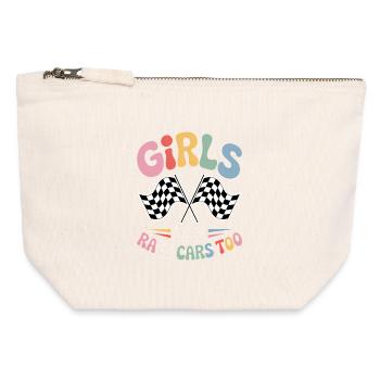 Autorennen Sprüche Mädchen Rennwagen Geschenk - Canvas Reißverschluss-Täschchen (12 x 13 cm) - Naturweiß - Vorne