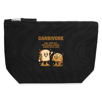 Pain au levain à la pâte Carbivore Alimente votre journée - Pochette zippée en toile 12 x 13 cm - noir - Devant