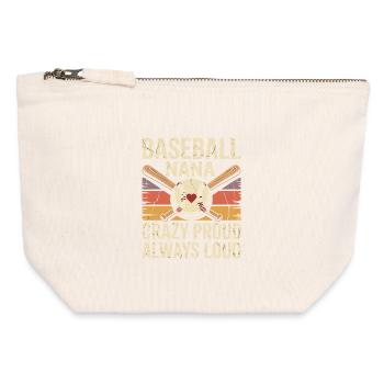 Baseball Nana: Crazy Proud Always Loud - Canvas Reißverschluss-Täschchen (12 x 13 cm) - Naturweiß - Vorne