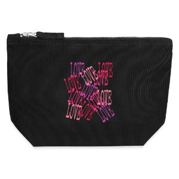 Love Cascading Romantic Lettering - Canvas Zip Pouch 12 x 13 cm - black - Front