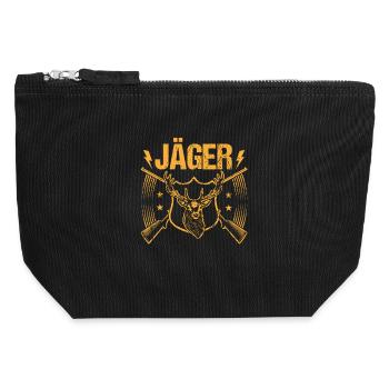 Jagd Jagen Waidmann Jäger - Canvas Reißverschluss-Täschchen (12 x 13 cm) - Schwarz - Vorne