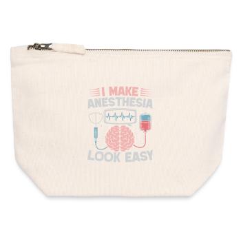 Anesthesiologist Look Easy Anesthesia - Canvas Zip Pouch 12 x 13 cm - nature - Front