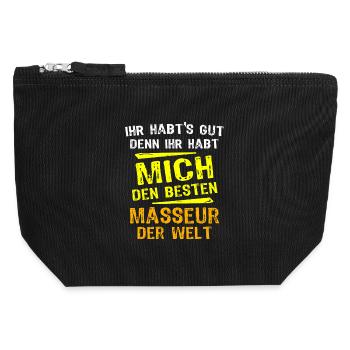 Don de Masseur - Pochette zippée en toile 12 x 13 cm - noir - Devant