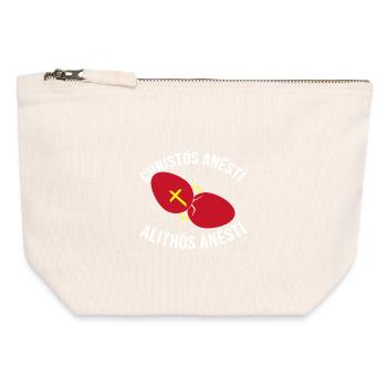 Greek Easter Easter Egg Happy Easter - Canvas Zip Pouch 12 x 13 cm - nature - Front
