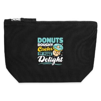 Restauration rapide en donuts - Pochette zippée en toile 12 x 13 cm - noir - Devant