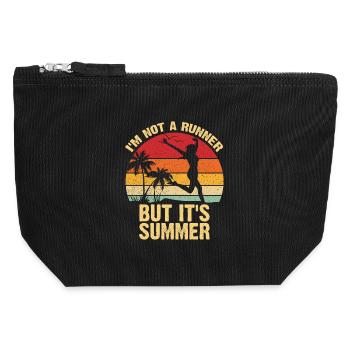Not a Runner But It's Summer - Canvas Zip Pouch 12 x 13 cm - black - Front