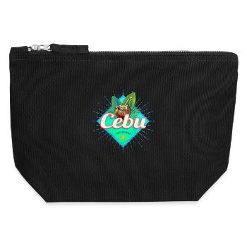 Cebu Insel Philippinen Kokosnuss Retro Souvenir - Canvas Reißverschluss-Täschchen (12 x 13 cm) - Schwarz - Vorne