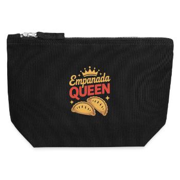 Empanada Queen Funny Food Amérique latine - Pochette zippée en toile 12 x 13 cm - noir - Devant