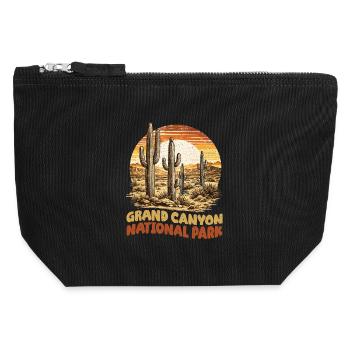 Parc national du Grand Canyon Rétro Vintage - Pochette zippée en toile 12 x 13 cm - noir - Devant