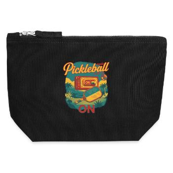 Pickleball-Modus bei Funny Player Love Pickleball - Canvas Reißverschluss-Täschchen (12 x 13 cm) - Schwarz - Vorne