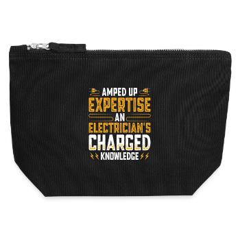 Electrician, Electronics Technician, Electrician - Canvas Zip Pouch 12 x 13 cm - black - Front