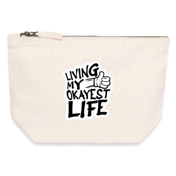 Vivre ma vie la plus correcte Drôle de dicton, médiocre - Pochette zippée en toile 12 x 13 cm - blanc naturel - Devant