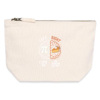 Pi vs Pie : cerveau gauche et droit - Pochette zippée en toile 12 x 13 cm - blanc naturel - Devant