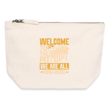 Orchestre de Marimba Fanfare de Marche Fosse de percussions - Pochette zippée en toile 12 x 13 cm - blanc naturel - Devant