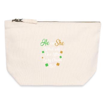 Baby Party Gender Reveal St. Patrick Day - Canvas Reißverschluss-Täschchen (12 x 13 cm) - Naturweiß - Vorne