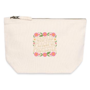 Unpaid Peaceful Protester Activist Saying Demo - Canvas Zip Pouch 12 x 13 cm - nature - Front