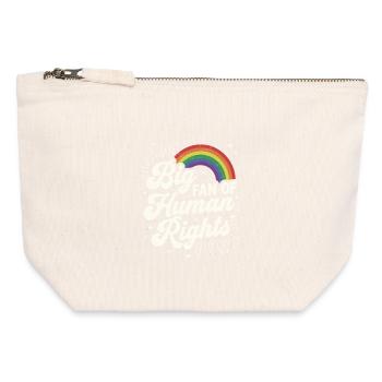 Big Fan Of Human Rights Regenbogen Design - Canvas Reißverschluss-Täschchen (12 x 13 cm) - Naturweiß - Vorne
