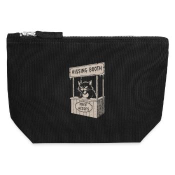 Cat stand in the Hissing Booth - Canvas Zip Pouch 12 x 13 cm - black - Front