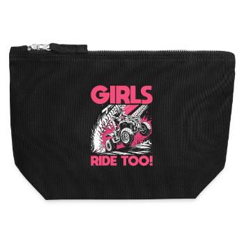 Quad ATV Femme Fille Quad Quad - Pochette zippée en toile 12 x 13 cm - noir - Devant