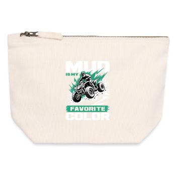Quad ATV Garçons Hommes Quad Wheeler - Pochette zippée en toile 12 x 13 cm - blanc naturel - Devant