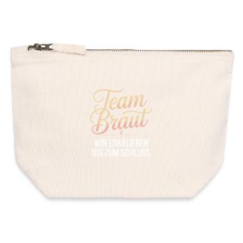 Team Braut Wir Eskalieren Crew Squad JGA Frauen - Canvas Reißverschluss-Täschchen (12 x 13 cm) - Naturweiß - Vorne