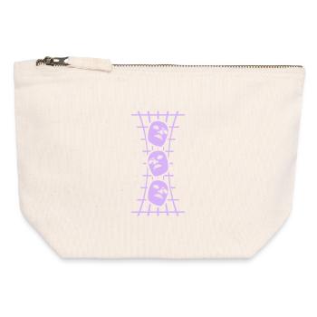 Masses Grid Art abstrait - Pochette zippée en toile 12 x 13 cm - blanc naturel - Devant
