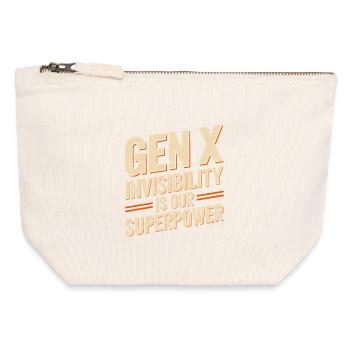 Gen X – Unsichtbarkeit ist unsere Superkraft - Canvas Reißverschluss-Täschchen (12 x 13 cm) - Naturweiß - Vorne
