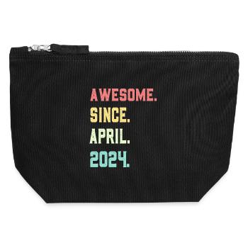 Awesome Since April 2024 - Canvas Zip Pouch 12 x 13 cm - black - Front