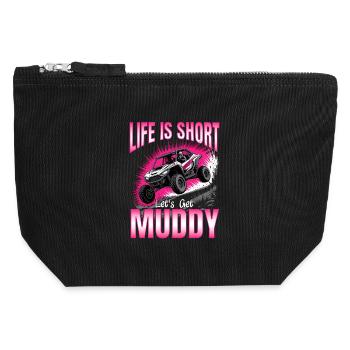 UTV Off Road Girl Woman 4 Wheeler Side by side - Canvas Reißverschluss-Täschchen (12 x 13 cm) - Schwarz - Vorne