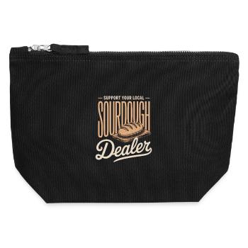 Local Sourdough Dealer - Canvas Zip Pouch 12 x 13 cm - black - Front