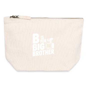 B c’est pour Big Brother - Pochette zippée en toile 12 x 13 cm - blanc naturel - Devant