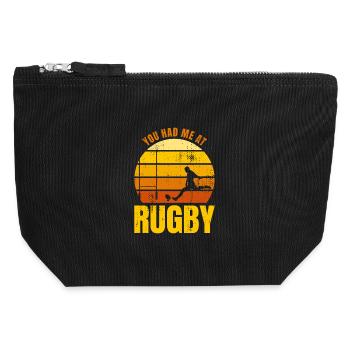 Le dicton du rugby - Pochette zippée en toile 12 x 13 cm - noir - Devant