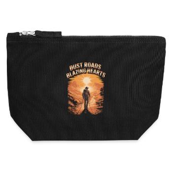 Bust Roads Blazing Hearts Hiking Adventure - Canvas Zip Pouch 12 x 13 cm - black - Front