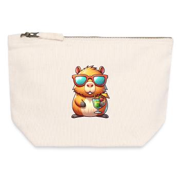 Capybara - Canvas Zip Pouch 12 x 13 cm - nature - Front