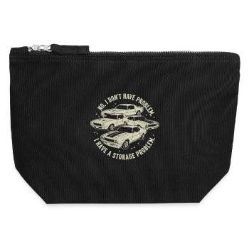 I Don't Have a Car Problem I Have a Storage Problem - Canvas Zip Pouch 12 x 13 cm - black - Front