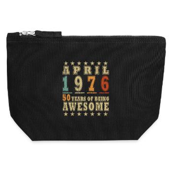 Jubilee year April 1976 - Canvas Zip Pouch 12 x 13 cm - black - Front