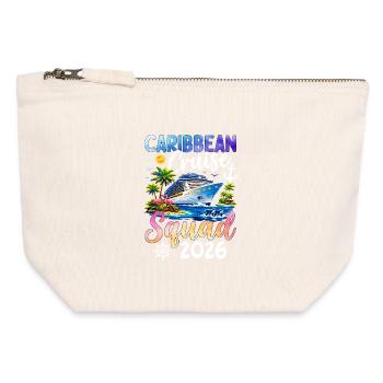 Caribbean Cruise Squad 2026 - Canvas Reißverschluss-Täschchen (12 x 13 cm) - Naturweiß - Vorne