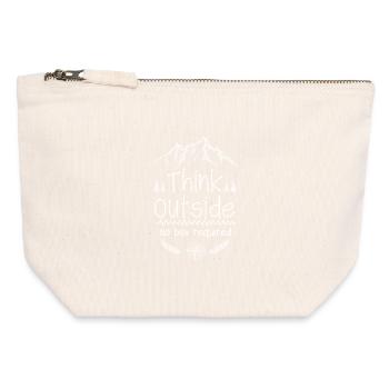 Pensez à des montagnes sans boîte - Pochette zippée en toile 12 x 13 cm - blanc naturel - Devant