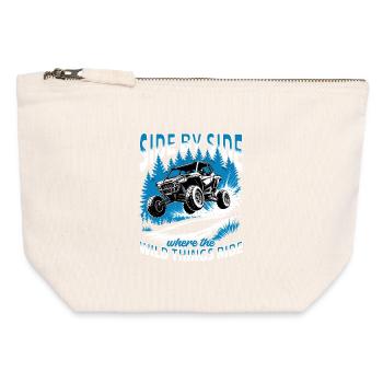 UTV Off Road 4 Wheeler Side by side - Canvas Reißverschluss-Täschchen (12 x 13 cm) - Naturweiß - Vorne