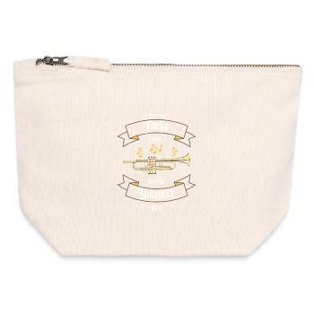 Citation de trompette Notes les plus aiguës - Pochette zippée en toile 12 x 13 cm - blanc naturel - Devant