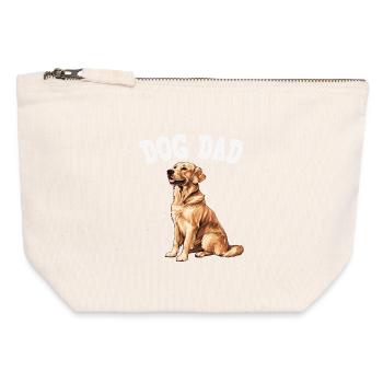 HundePapa Shirt - Canvas Reißverschluss-Täschchen (12 x 13 cm) - Naturweiß - Vorne